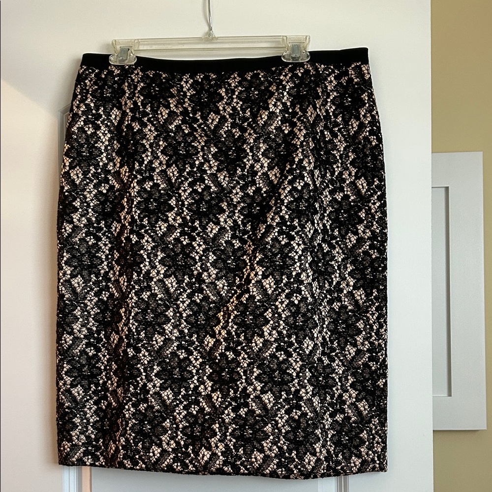 Talbots Chic Black Lace Women's Pencil Skirt